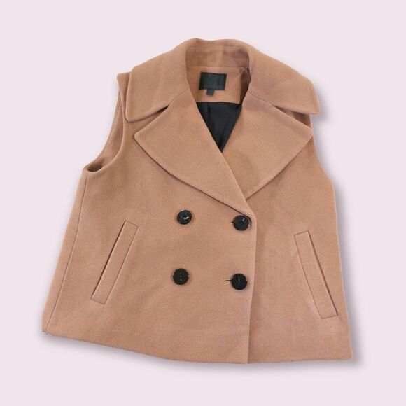 𝅺Intermix Double Breasted Tan Camel Vest Wool + Cashmere - Picture 1 of 6